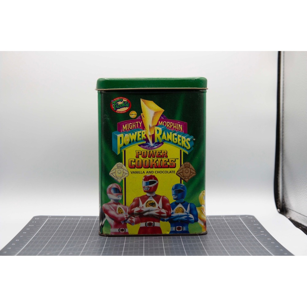 Vintage Mighty Morphin Power Rangers Frookie Power Cookies Tin Green Collectible